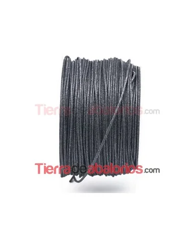 Hilo de Algodón Redondo 1,5mm - Negro Hilo de Algodón Redondo 1,5mm - Negro