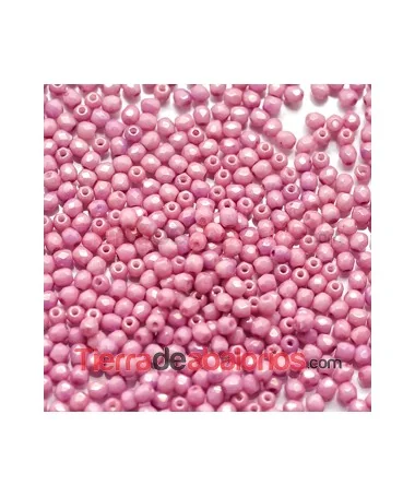 Facetada 4mm Opaque Light Pink Ceramic Look