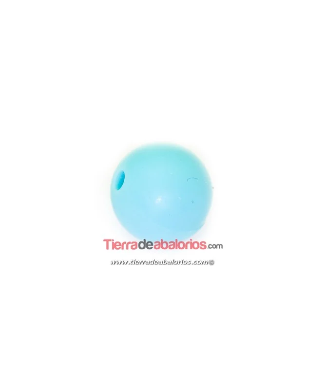 Bola de Silicona 20mm Agujero 2mm, Celeste Pastel