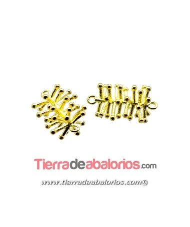 Conector Rama Coral 19x13mm con Anilla, Dorado Mate Conector Rama Coral 19x13mm con Anilla, Dorado Mate