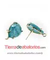 Pendiente Pear Turquesa Opal 21x13mm con anilla, Dorado