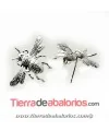 Pendiente Abeja 19x27mm con Anilla, Plateado