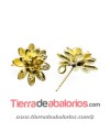 Pendiente Crisantemo 15mm con anilla, Dorado Mate