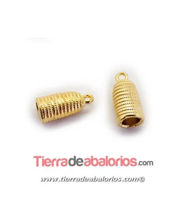Terminal Efecto Cuerda 17x8mm Agujero 5mm, Dorado