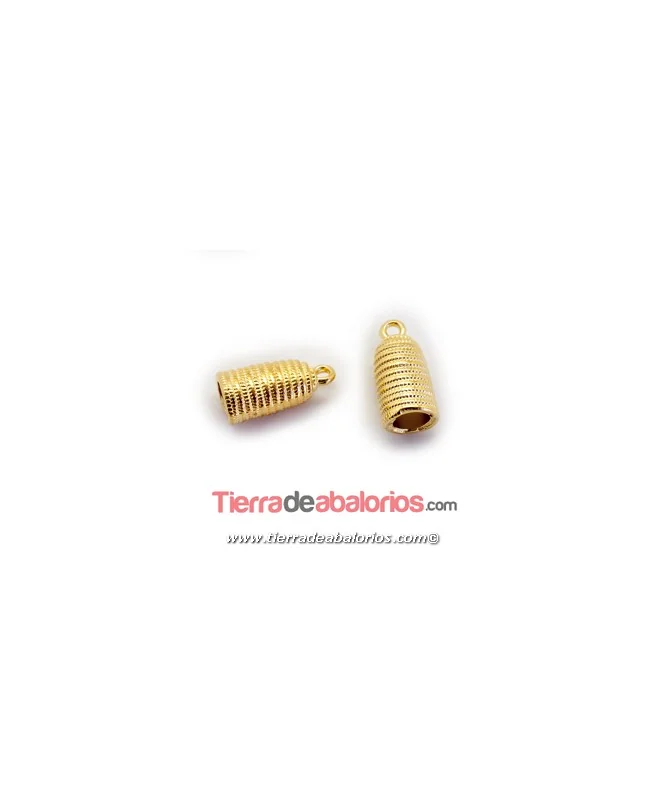 Terminal Efecto Cuerda 17x8mm Agujero 5mm, Dorado