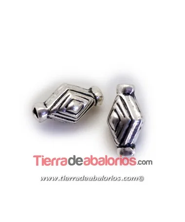 Entrepieza Rombo 14x7mm Agujero 1,6mm, Plata de Ley Entrepieza Rombo 14x7mm Agujero 1,6mm, Plata de Ley