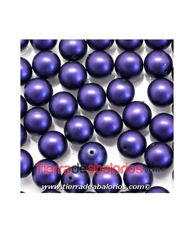 Perla de Cristal Checo 10mm Berenjena Mate