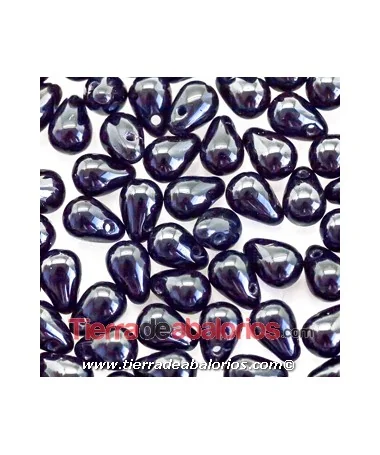 Drop Colgante 6x4mm Agujero 0,8mm, Jet (100 uds.) Drop Colgante 6x4mm Agujero 0,8mm, Jet