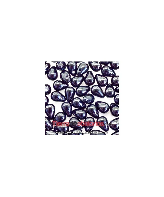 Drop Colgante 6x4mm Agujero 0,8mm, Jet