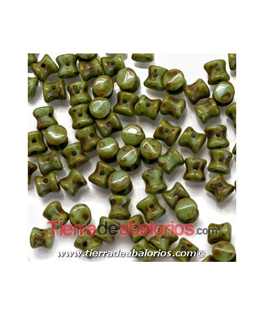 Pellet Diabolo Beads 4x6mm Op. Turquoise Travertin (50 uds)