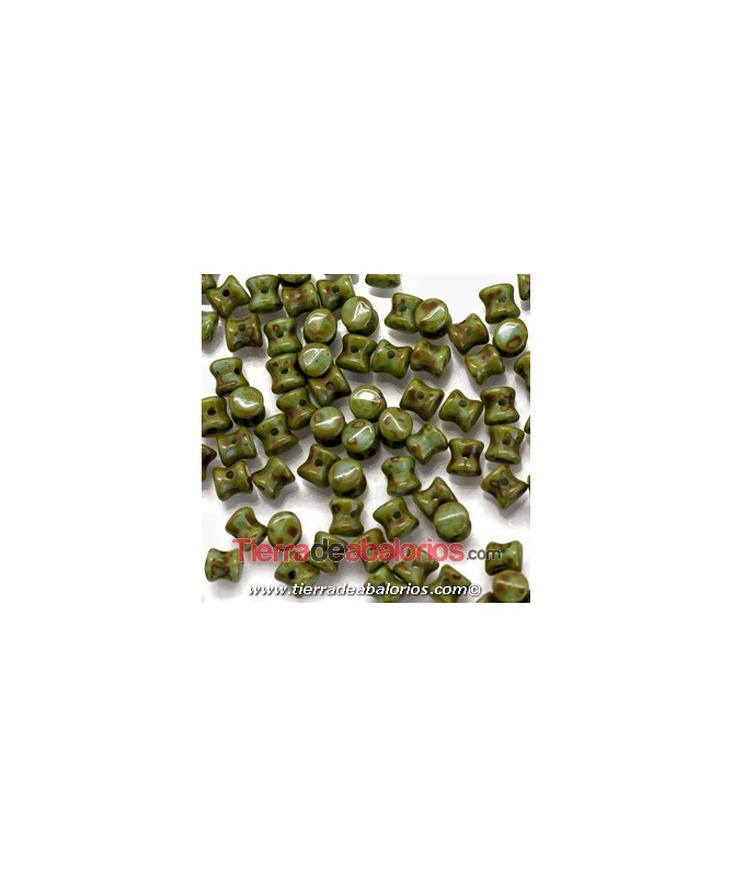 Pellet Diabolo Beads 4x6mm Op. Turquoise Travertin (50 uds)