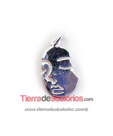 Colgante Perfil Cara 23x13mm, Plata de Ley Colgante Perfil Cara 23x13mm, Plata de Ley
