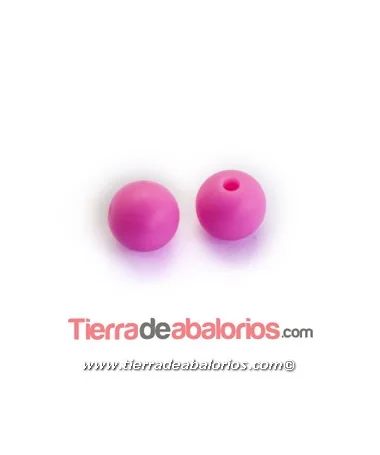 Bola de Silicona 10mm Agujero 2,2mm, Fucsia