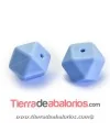 Hexagono Silicona 14mm Agujero 2mm, Azul Claro Pastel