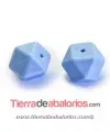 Hexagono Silicona 14mm Agujero 2mm, Azul Claro Pastel