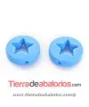 Moneda con Estrella 20x7mm Agujero 2,2mm, Azul