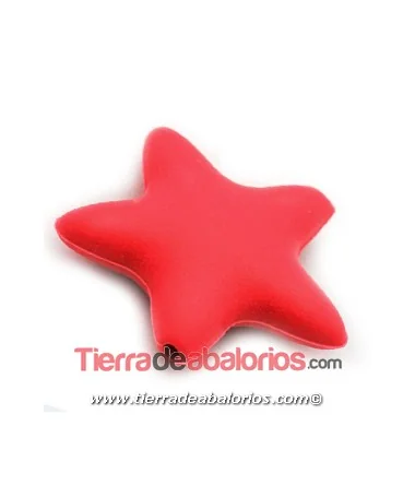 Estrella de Silicona 36x36mm Agujero 2mm, Roja Estrella de Silicona 36x36mm Agujero 2mm, Roja