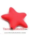 Estrella de Silicona 36x36mm Agujero 2mm, Roja