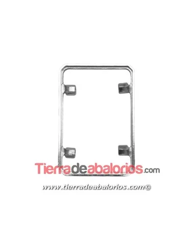 Engaste 26x18mm para Chessboard Swarovski, Plata de Ley