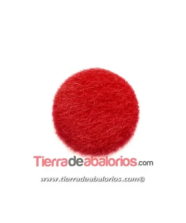 Cabujón de Piel 32mm, Rojo Cabujón de Piel 32mm, Rojo