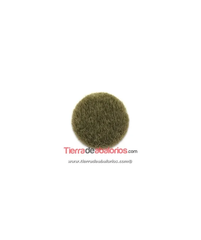 Cabujón de Piel 32mm, Verde Oliva