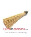 Borla 65mm Beige con Terminal Negro y Brillantes Swarovski