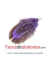Pluma de Faisán 40mm Púrpura con Terminal Plateado