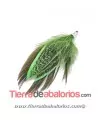 Pluma de Faisán 40mm Verde con Terminal Plateado