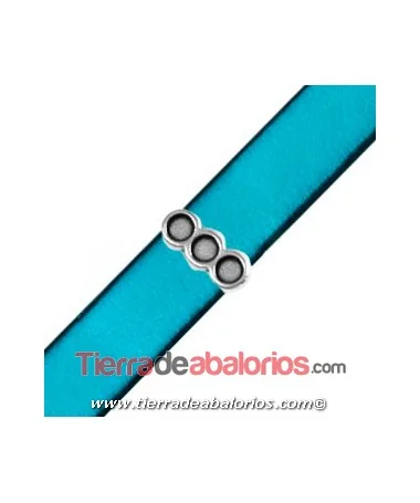 Entrepieza Pasador 17x7mm para 3 Chatones SS16, Plateado Entrepieza Pasador 17x7mm para 3 Chatones SS16, Plateado