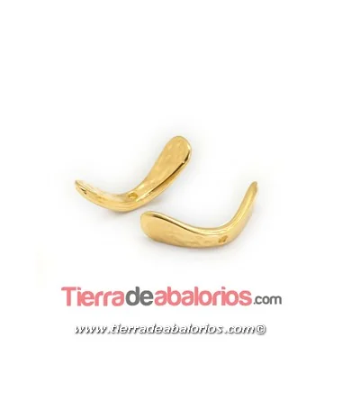 Entrepieza Boomerang Irregular 18x5mm Agujero 1mm, Dorada Entrepieza Boomerang Irregular 18x5mm Agujero 1mm, Dorada