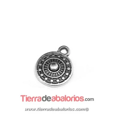 Colgante Redondo Étnico 9mm, Plateado Colgante Redondo Étnico 9mm, Plateado