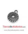 Colgante Redondo Étnico 9mm, Plateado