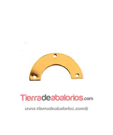 Semicirculo 3 agujeros 25x13mm, Dorado