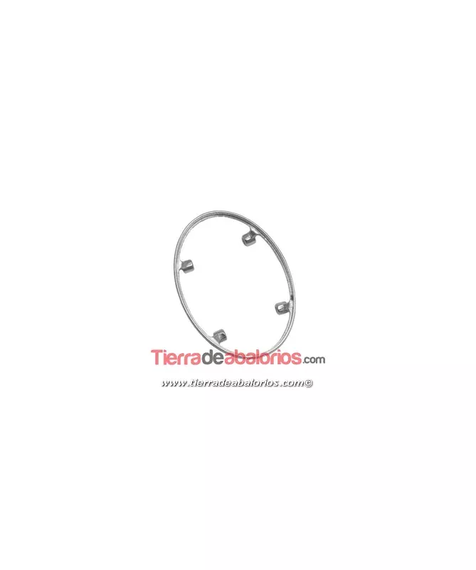 Engaste Oval 31x23mm, Plata de Ley