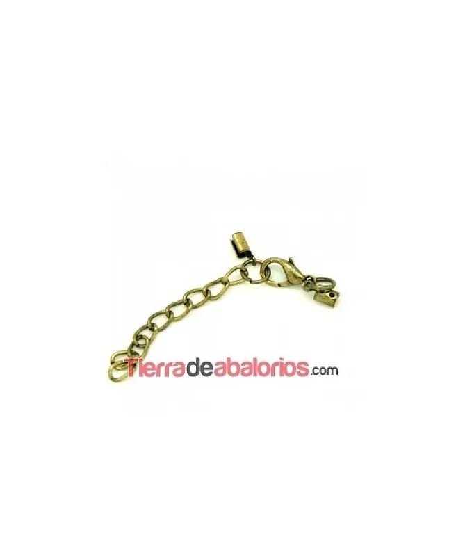 Mosquetón 12mm con Terminal de 2mm y Cadena, Oro Viejo