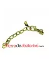 Mosquetón 12mm con Terminal de 2mm y Cadena, Oro Viejo