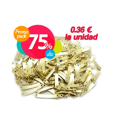 Entrepieza Curvada Lisa 38x7mm Dorada (10 uds)