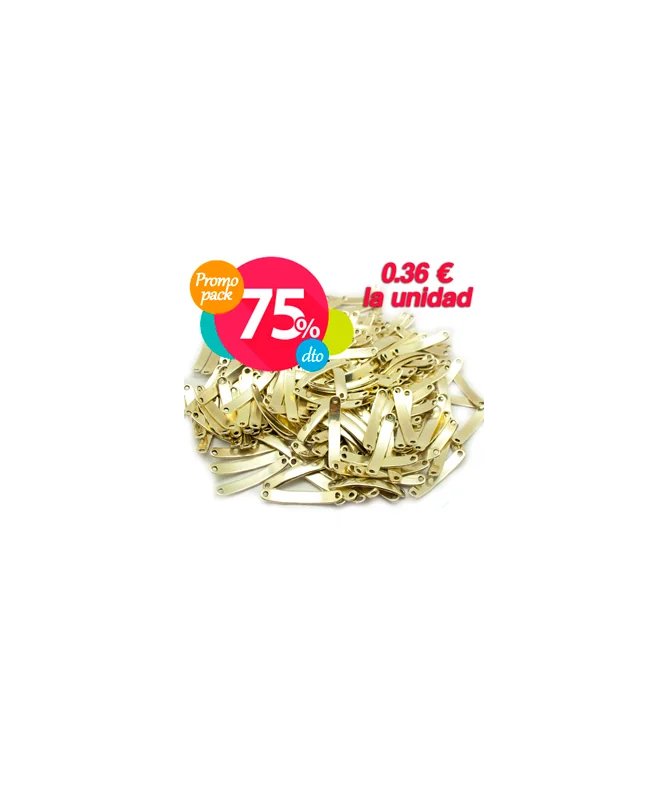 Entrepieza Curvada Lisa 38x7mm Dorada (10 uds) Entrepieza Curvada Lisa 38x7mm Dorada (10 uds)