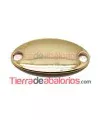 Entrepieza Curvada Oval 38x19mm, Dorada (10 uds)