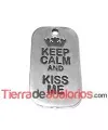 Colgante Keep Calm And Just Smile 40x25mm, Plateado (10 uds)