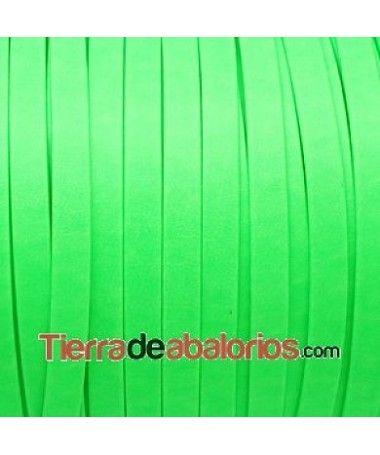 Tira de Cuero Doblada 10mm, Verde Flúor (5 metros)