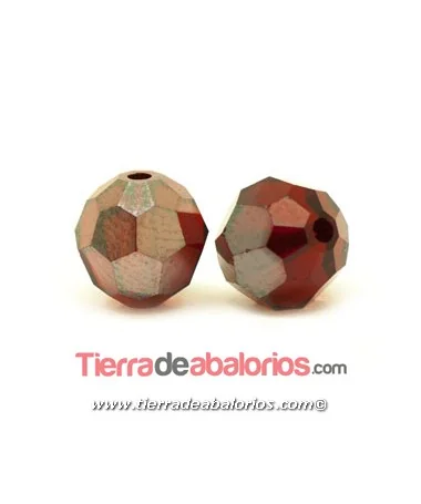 Bola Facetada 8mm, Siam Satin Bola Facetada 8mm, Siam Satin