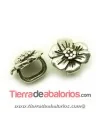 Entrepieza Flor 18mm para Regaliz Agujero 10x6mm Plateada