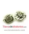 Entrepieza Flor 18mm para Regaliz Agujero 10x6mm Plateada