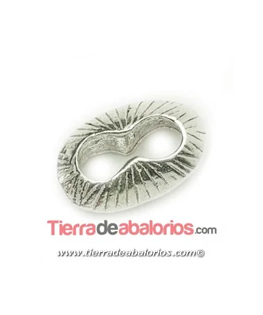 Calabrote Rayado 18x12mm, Plata de Ley Calabrote Rayado 18x12mm, Plata de Ley