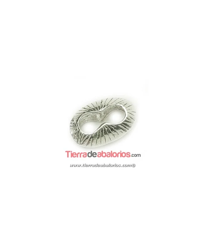 Calabrote Rayado 18x12mm, Plata de Ley
