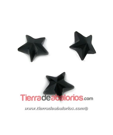Cabujón Estrella Swarovski 10mm, Jet Cabujón Estrella Swarovski 10mm, Jet