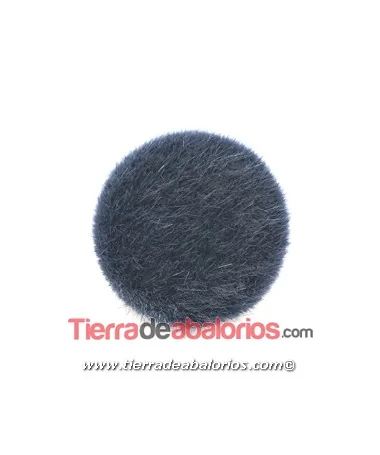 Cabujón de Piel 32mm, Negro