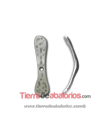 Entrepieza Boomerang Irregular 18x5mm Agujero 1mm, Plateada Entrepieza Boomerang Irregular 18x5mm Agujero 1mm, Plateada