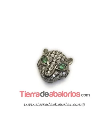 Entrepieza Cabeza Puma 11mm Agujero 1,4mm con Circonitas